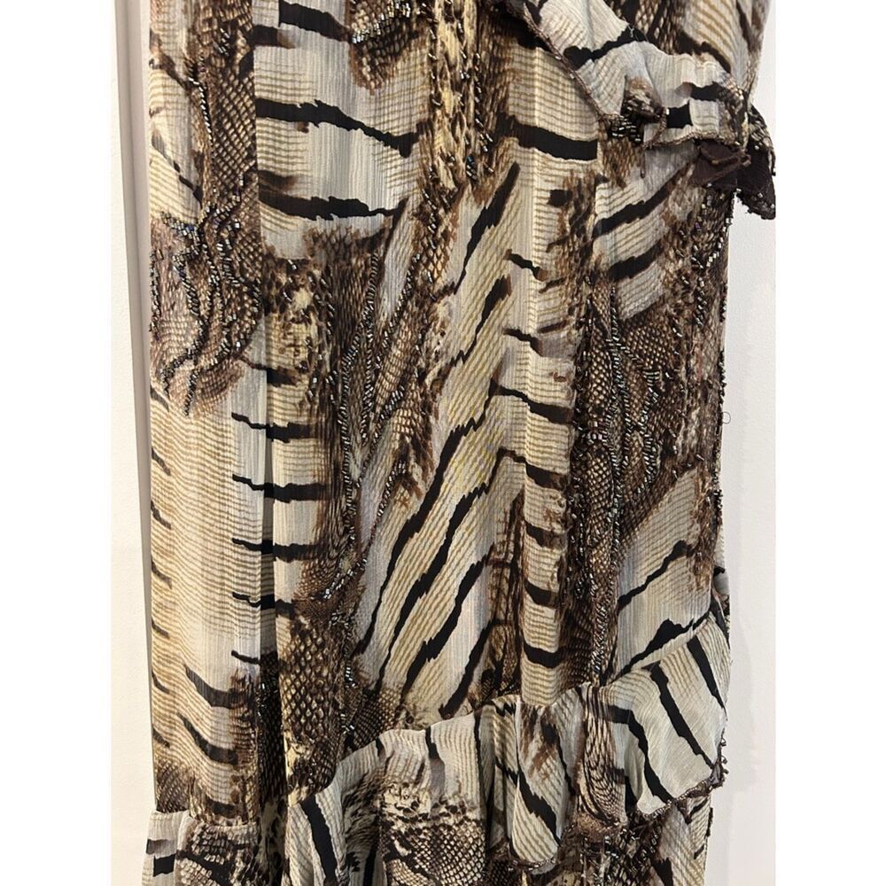 Alberto Makali Animal Print Cocktail Dress w Matching Shawl - Picture 3 of 14